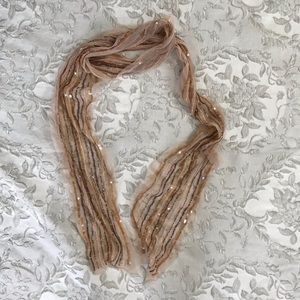 Skinny beaded scarf